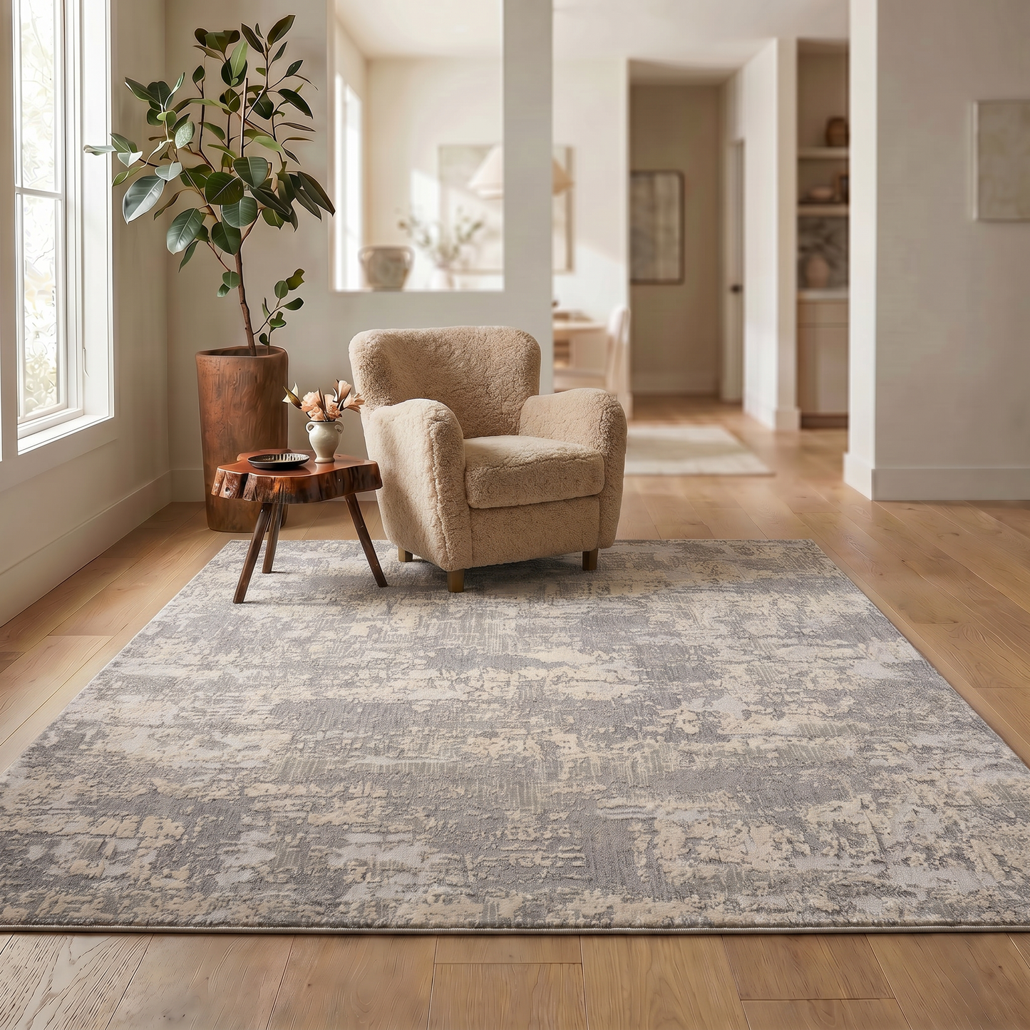 Tapis gris contemporain scandinave Vogue