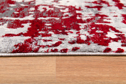Vogue Abstract Red Rug
