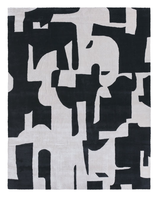 Noverre Abstract Mid-Century Modern Black and White Area Rug