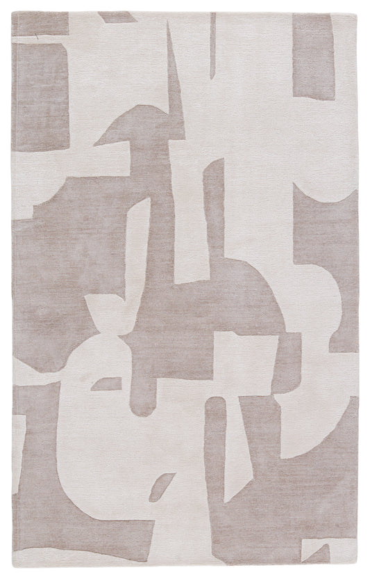 Noverre Abstract Mid-Century Modern Tan and Taupe Area Rug