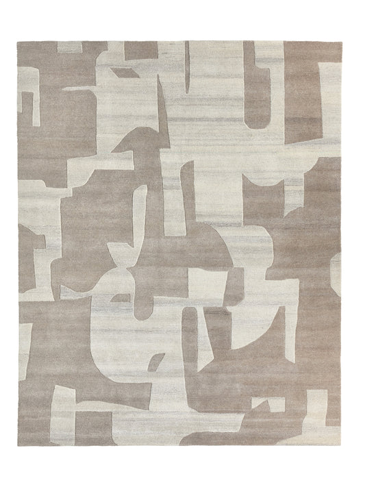 Noverre Abstract Mid-Century Modern Tan &  Beige Area Rug