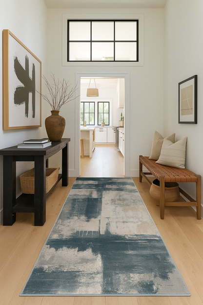 Terano Abstract Contemporary Blue Indoor Rug-12
