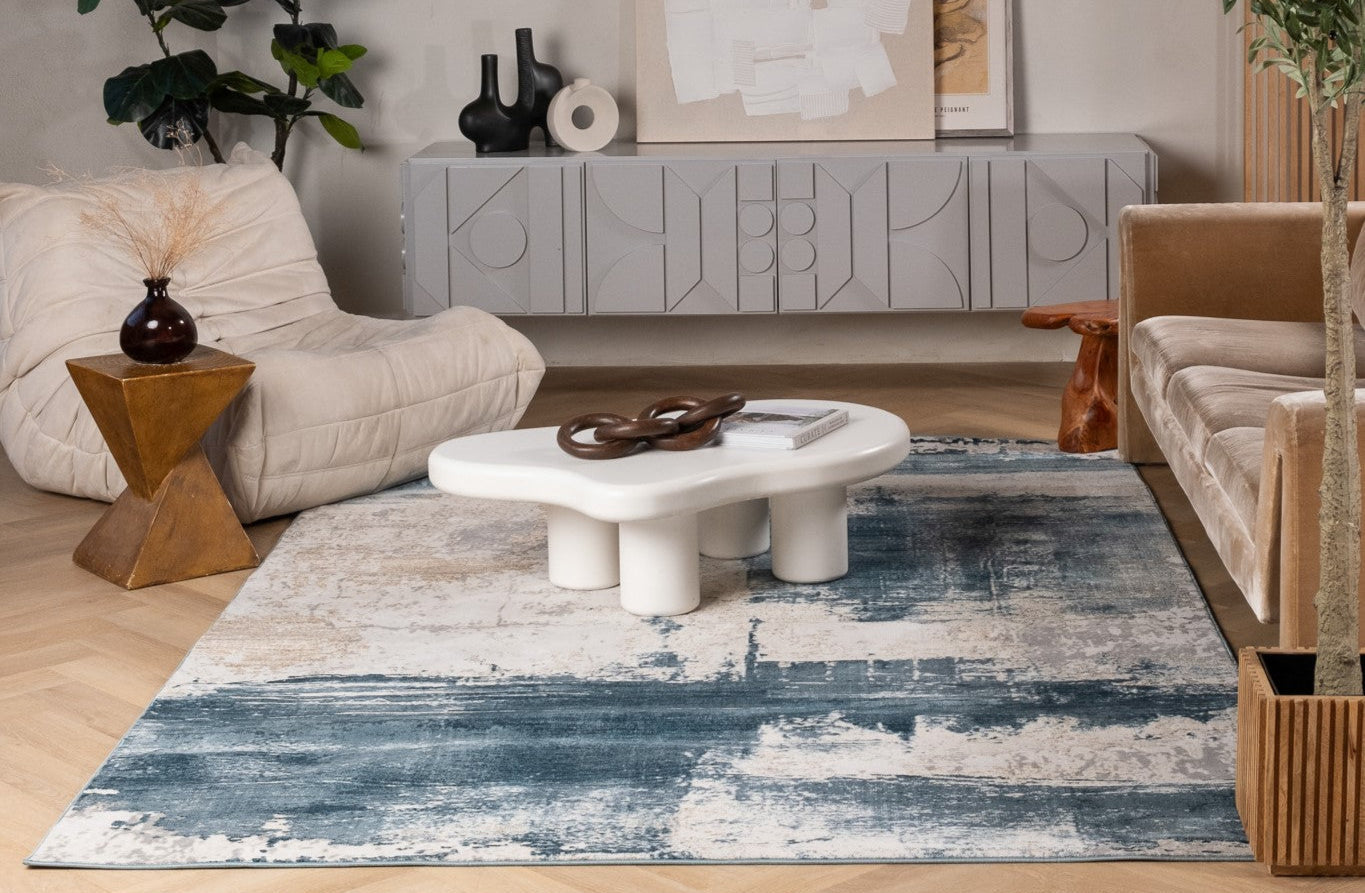 Silvia Scandinavian Contemporary Blue Rug