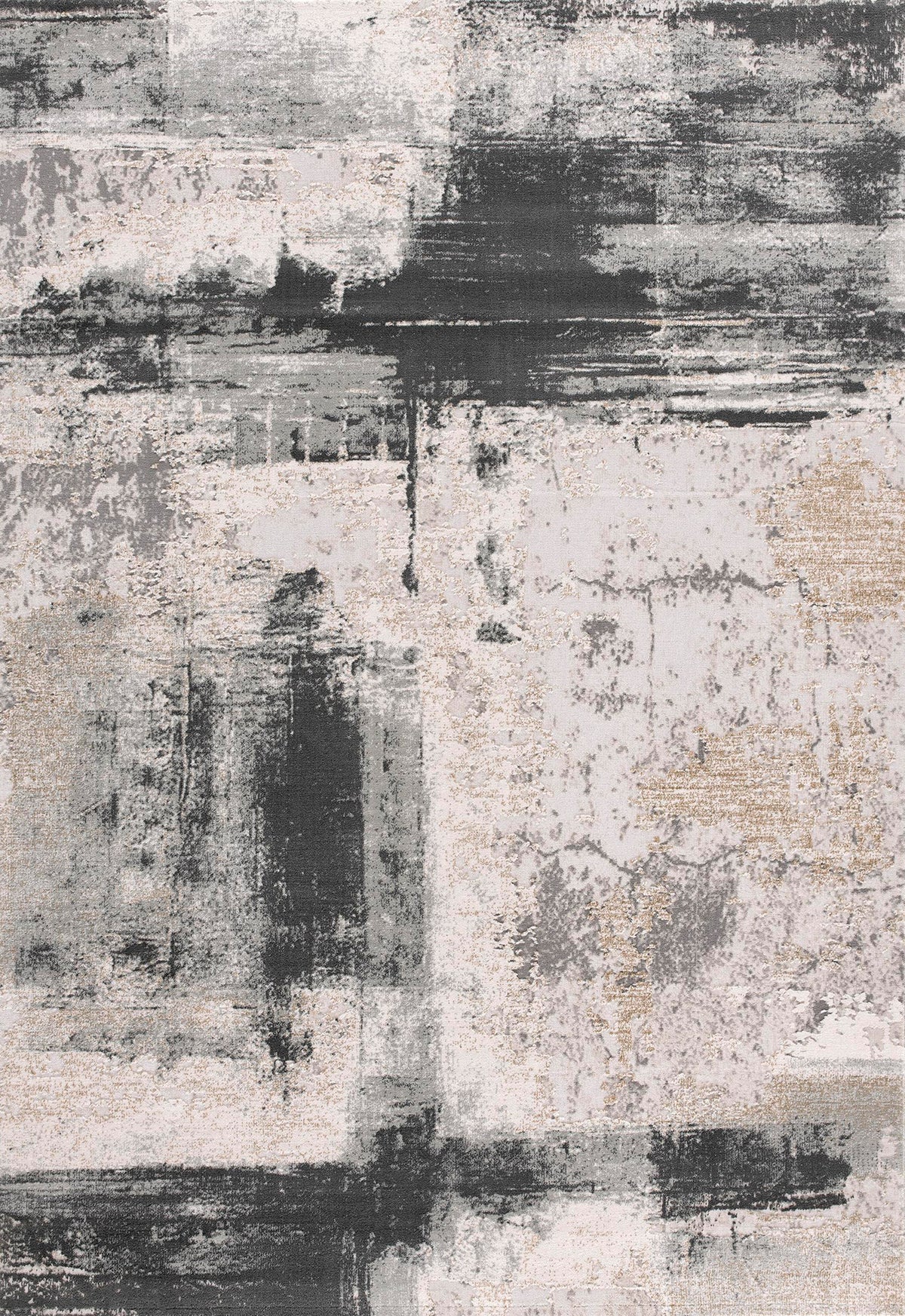 Tapis Terano abstrait contemporain gris et beige