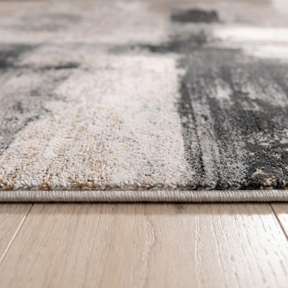 Tapis Terano abstrait contemporain gris et beige