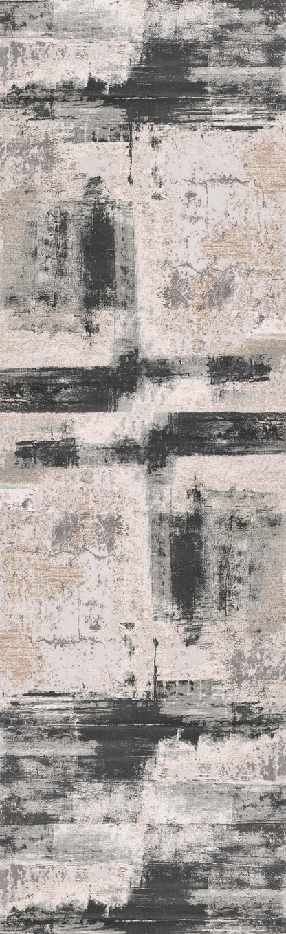 Terano Abstract Contemporary Grey and Beige Indoor Rug