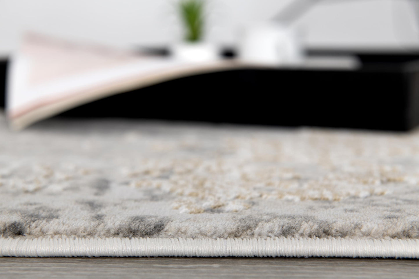 Terano Abstract Contemporary Grey and Beige Indoor Rug