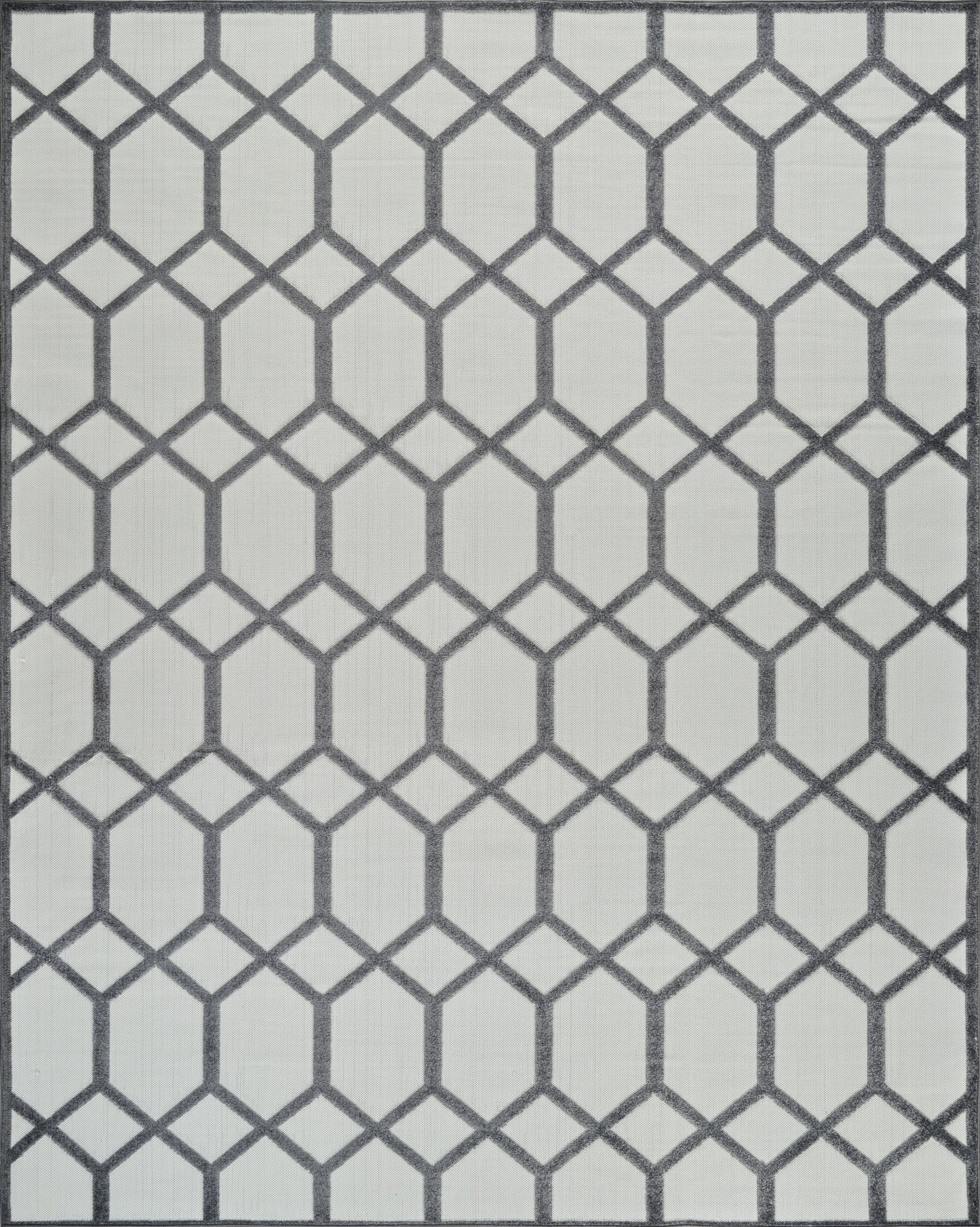 Kairo Trellis Contemporary Grey and Beige Indoor Rug