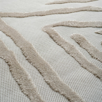 Seren Chevron Contemporary Grey and Beige Indoor Rug