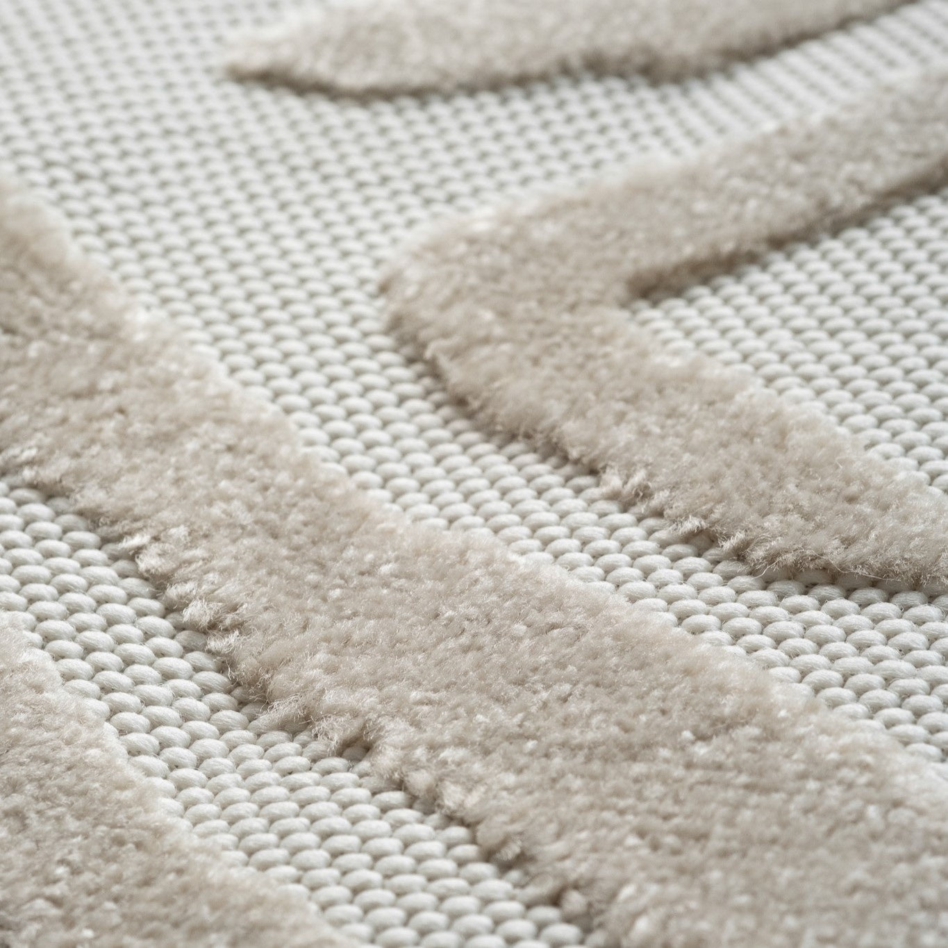 Seren Chevron Contemporary Grey and Beige Indoor Rug