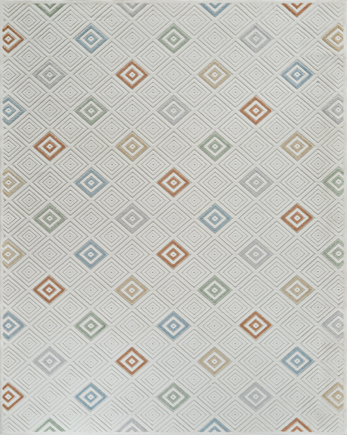 Kavari Striped Contemporary Cream and Beige Indoor Rug