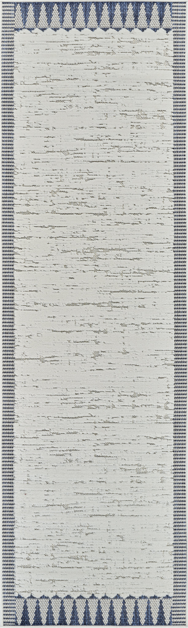 Selva Geometric Contemporary Cream and Blue Indoor Rug