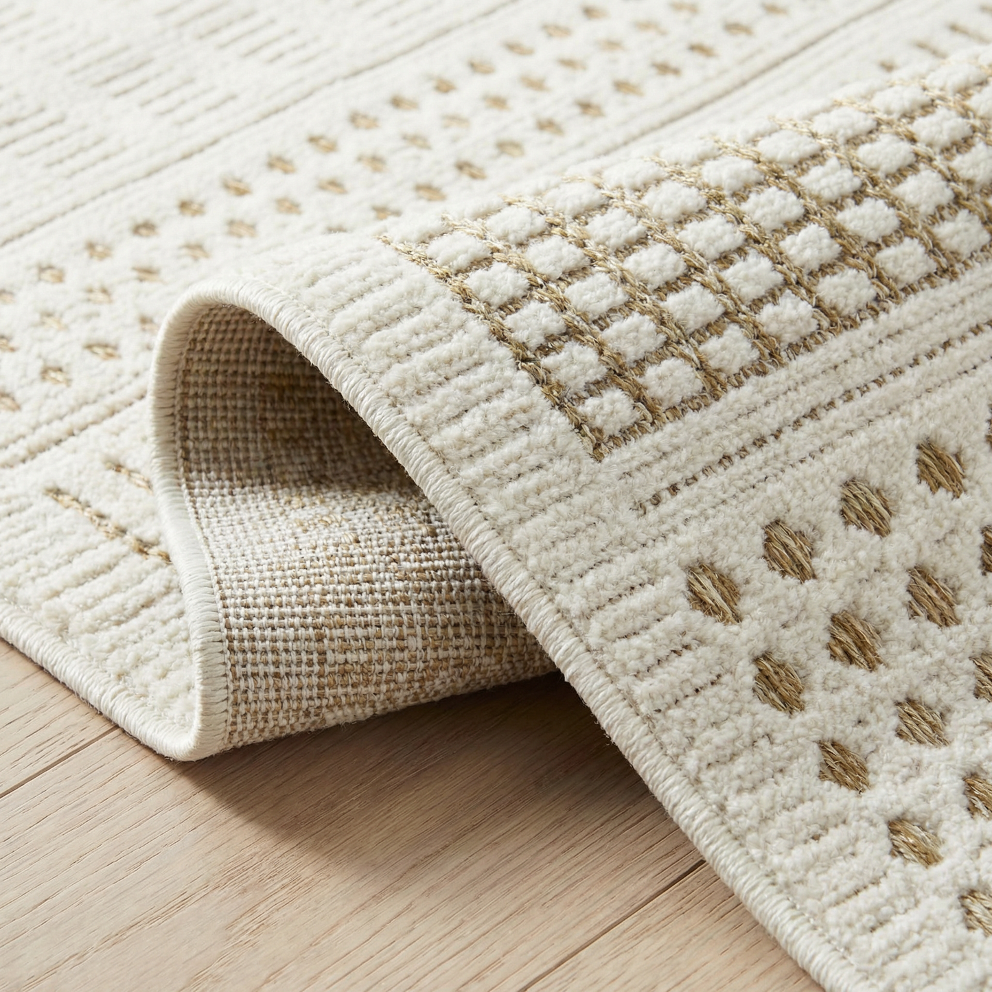 Azura Geometric Contemporary Beige and Brown Indoor Rug