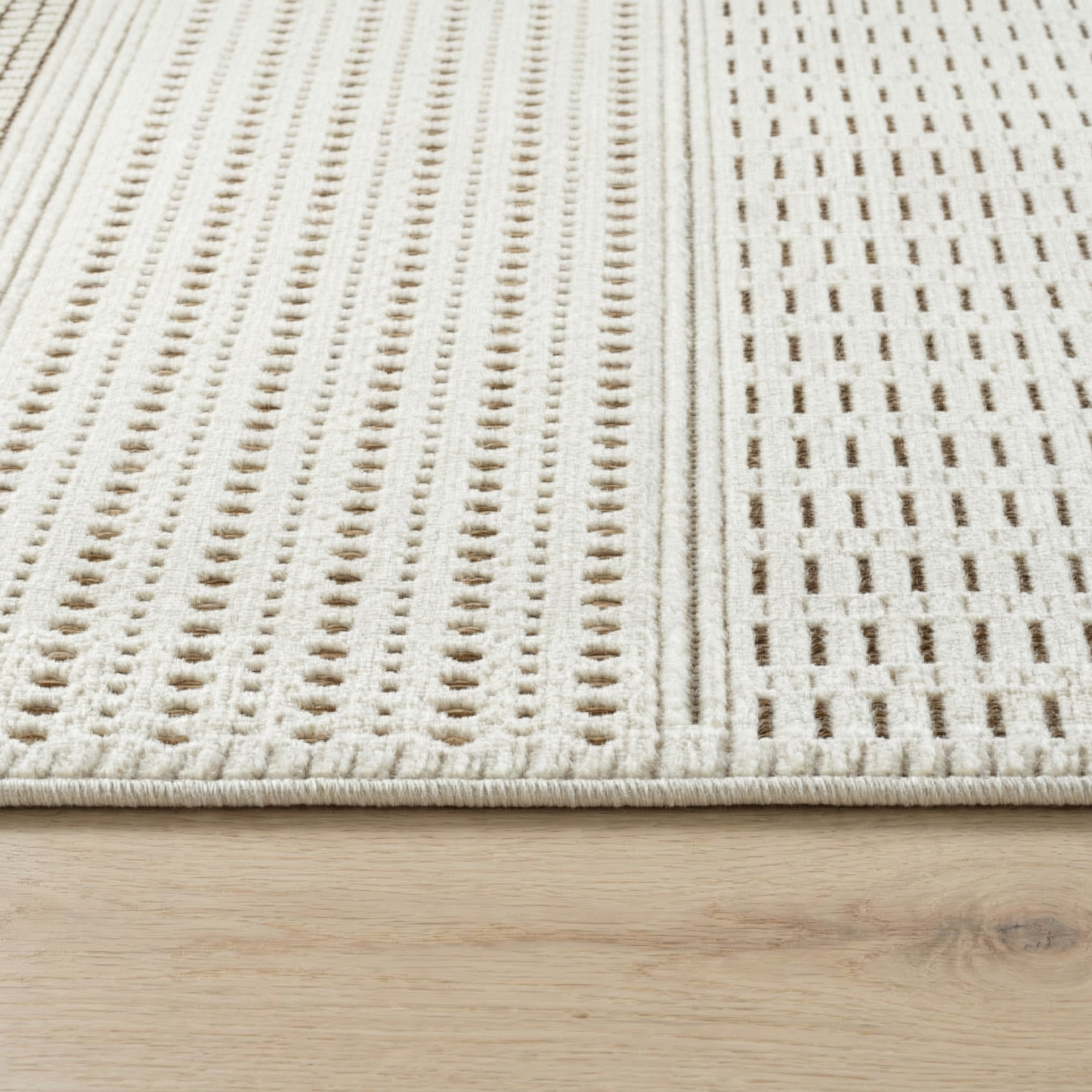 Azura Geometric Contemporary Beige and Brown Indoor Rug