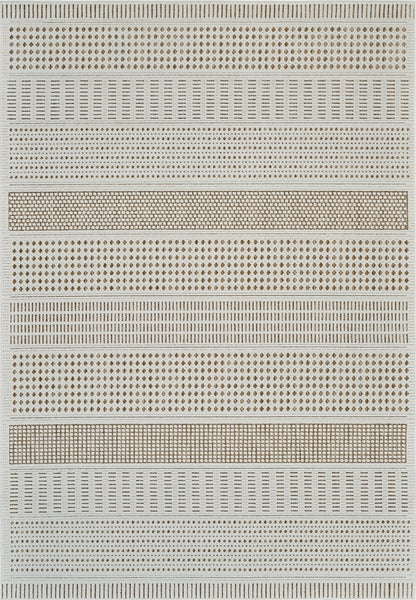 Azura Geometric Contemporary Beige and Brown Indoor Rug