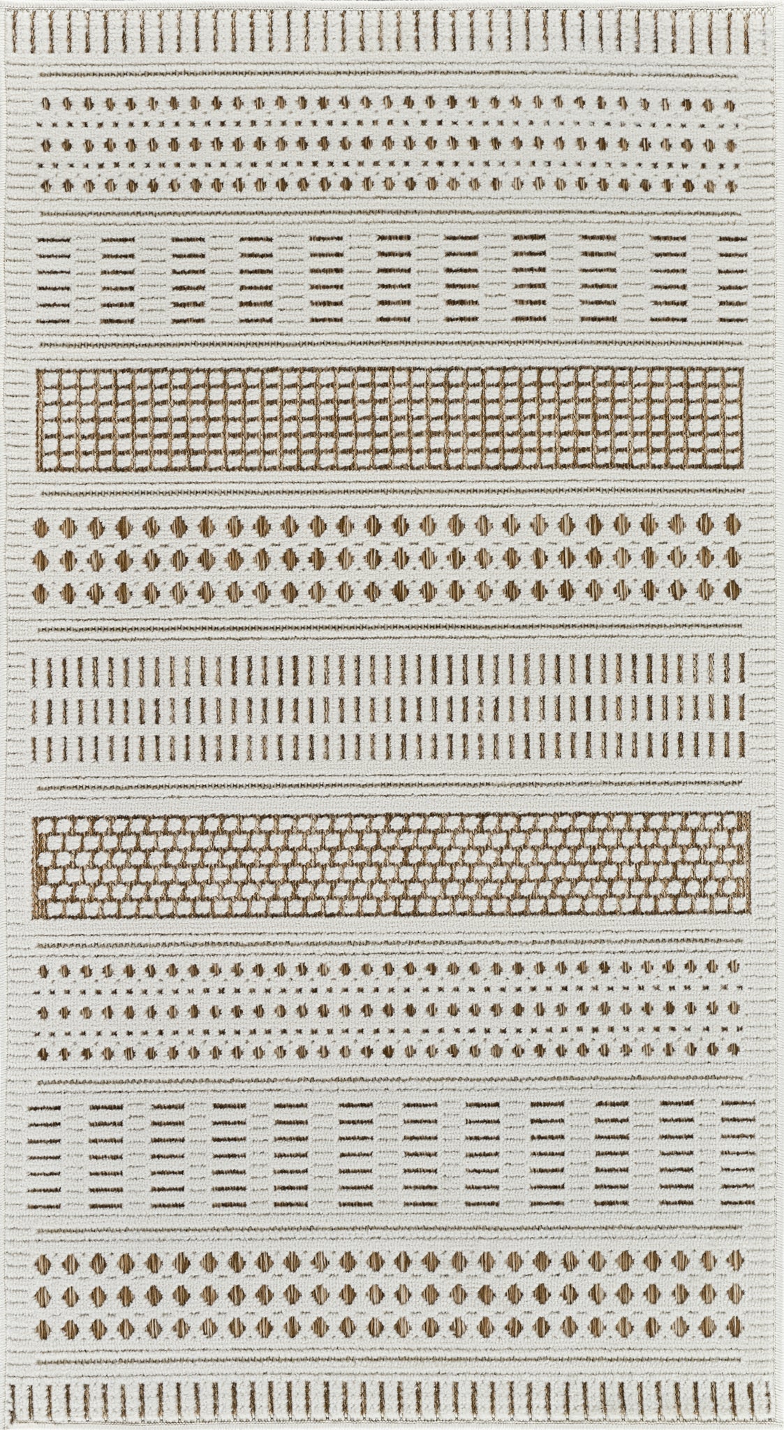 Azura Geometric Contemporary Beige and Brown Indoor Rug