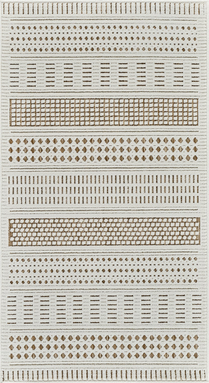 Azura Geometric Contemporary Beige and Brown Indoor Rug