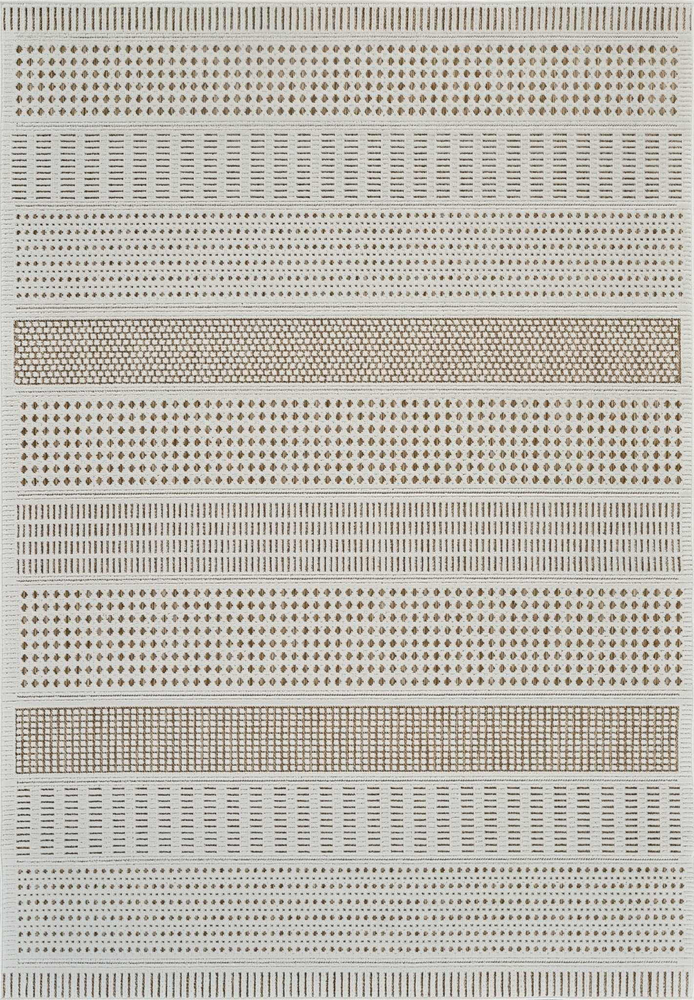 Azura Geometric Contemporary Beige and Brown Indoor Rug