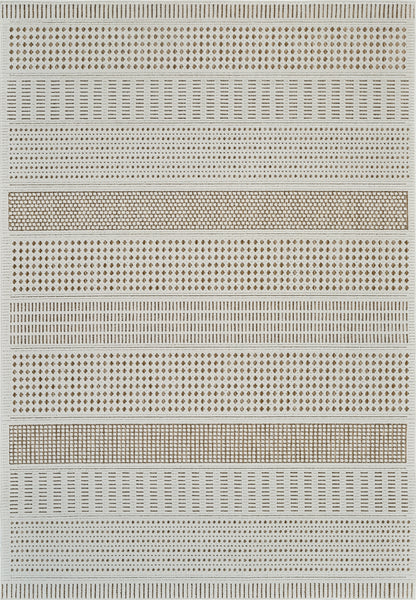 Azura Geometric Contemporary Beige and Brown Indoor Rug