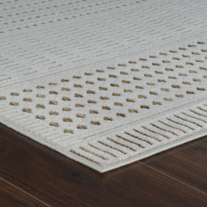 Azura Geometric Contemporary Beige and Brown Indoor Rug