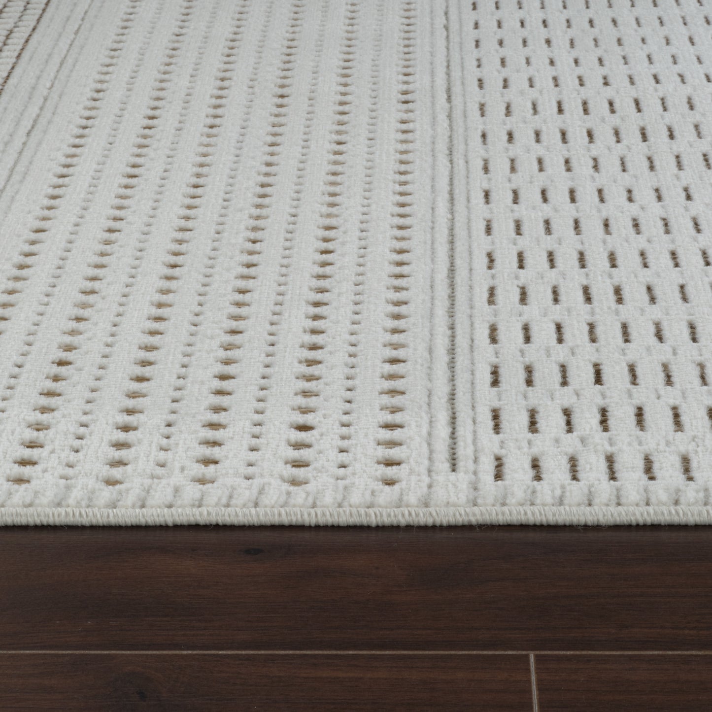 Azura Geometric Contemporary Beige and Brown Indoor Rug