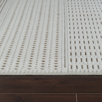 Azura Geometric Contemporary Beige and Brown Indoor Rug