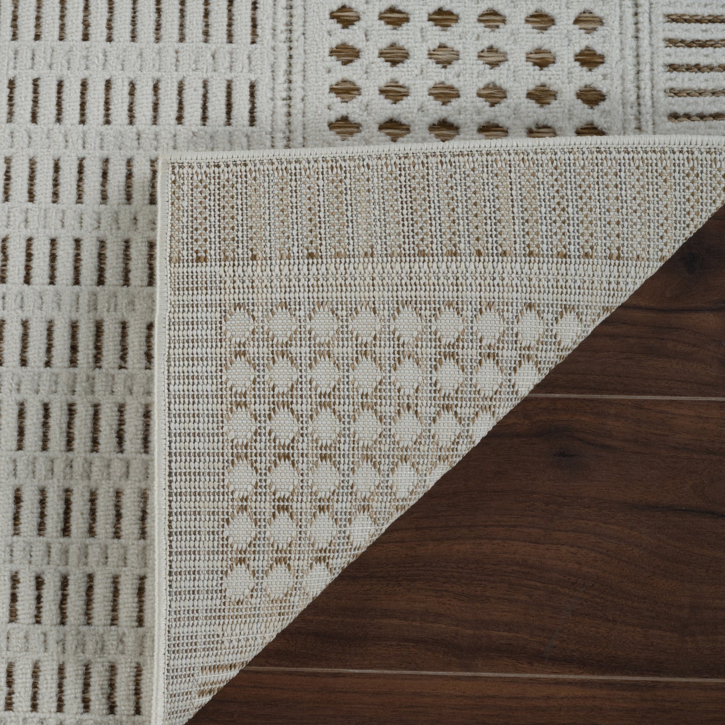 Azura Geometric Contemporary Beige and Brown Indoor Rug