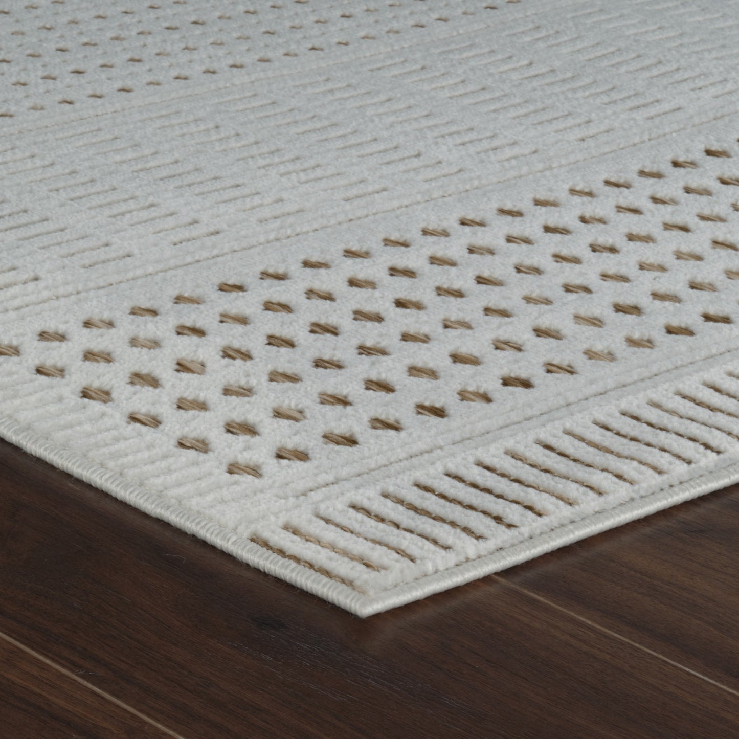 Azura Geometric Contemporary Beige and Brown Indoor Rug