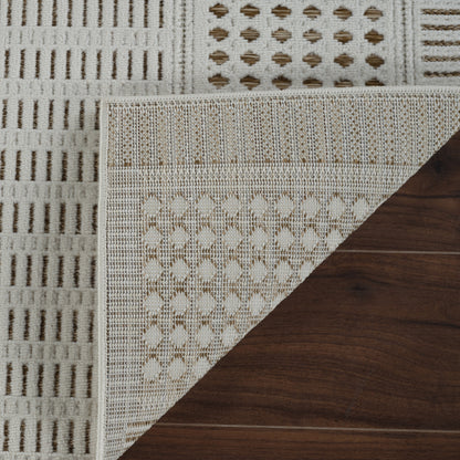 Azura Geometric Contemporary Beige and Brown Indoor Rug