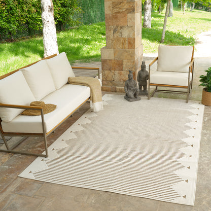 Tapis beige moderne rayé Maise