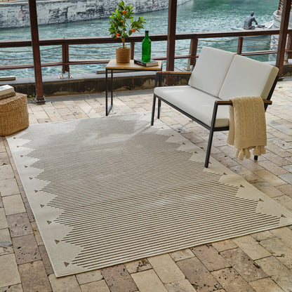 Tapis beige moderne rayé Maise