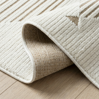 Zuri Striped Contemporary Beige and Brown Indoor Rug
