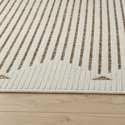 Zuri Striped Contemporary Beige and Brown Indoor Rug