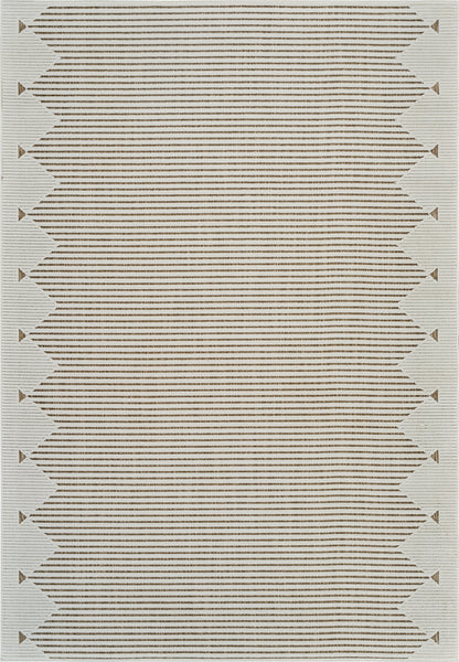 Zuri Striped Contemporary Beige and Brown Indoor Rug