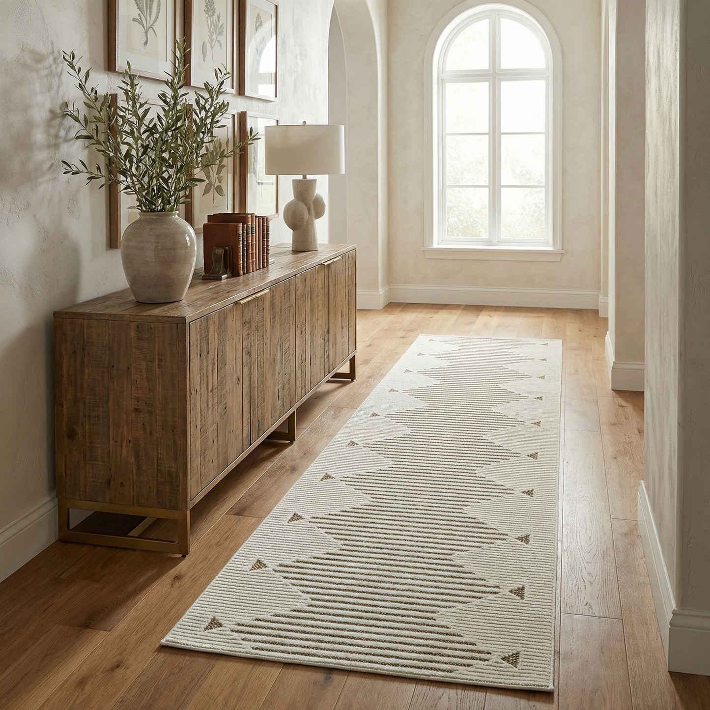 Zuri Striped Contemporary Beige and Brown Indoor Rug