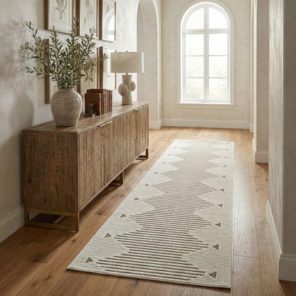 Zuri Striped Contemporary Beige and Brown Indoor Rug