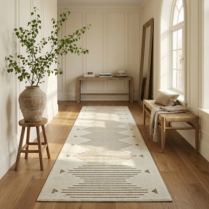 Zuri Striped Contemporary Beige and Brown Indoor Rug