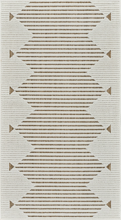 Zuri Striped Contemporary Beige and Brown Indoor Rug