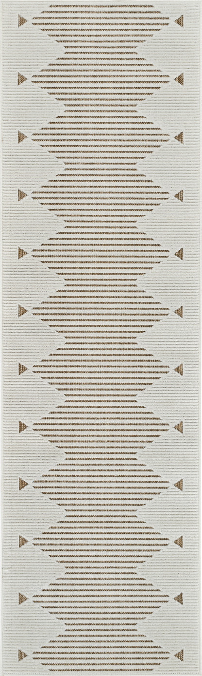 Zuri Striped Contemporary Beige and Brown Indoor Rug