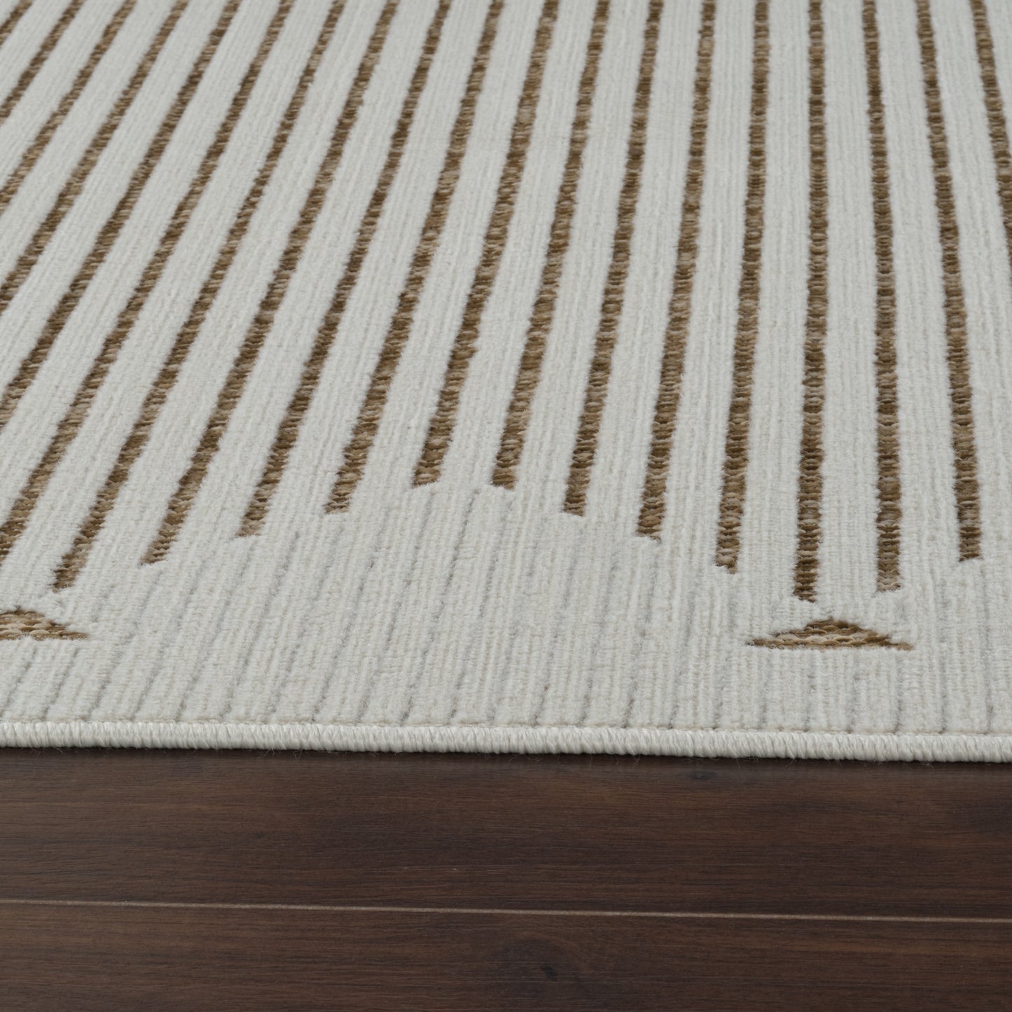 Zuri Striped Contemporary Beige and Brown Indoor Rug