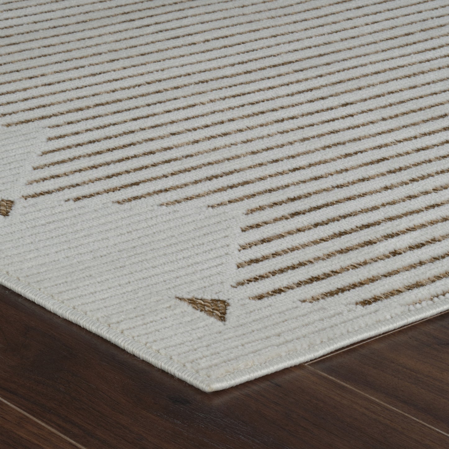 Zuri Striped Contemporary Beige and Brown Indoor Rug
