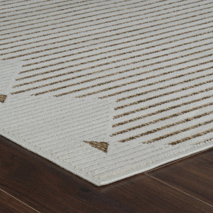 Zuri Striped Contemporary Beige and Brown Indoor Rug