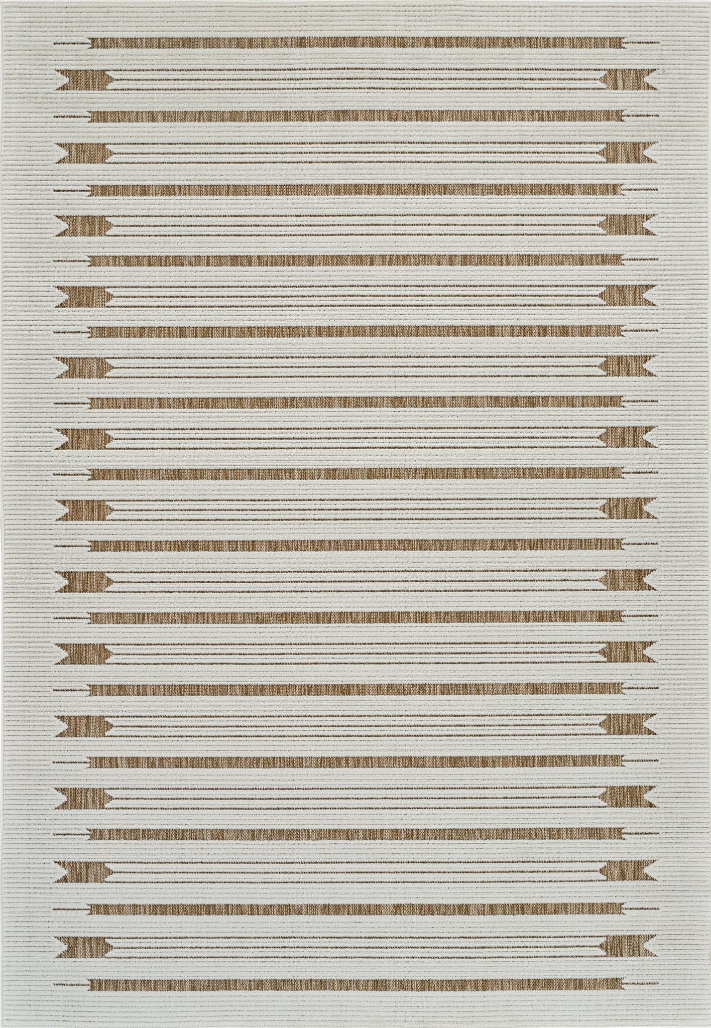 Zarif Geometric Contemporary Beige and Brown Indoor Rug