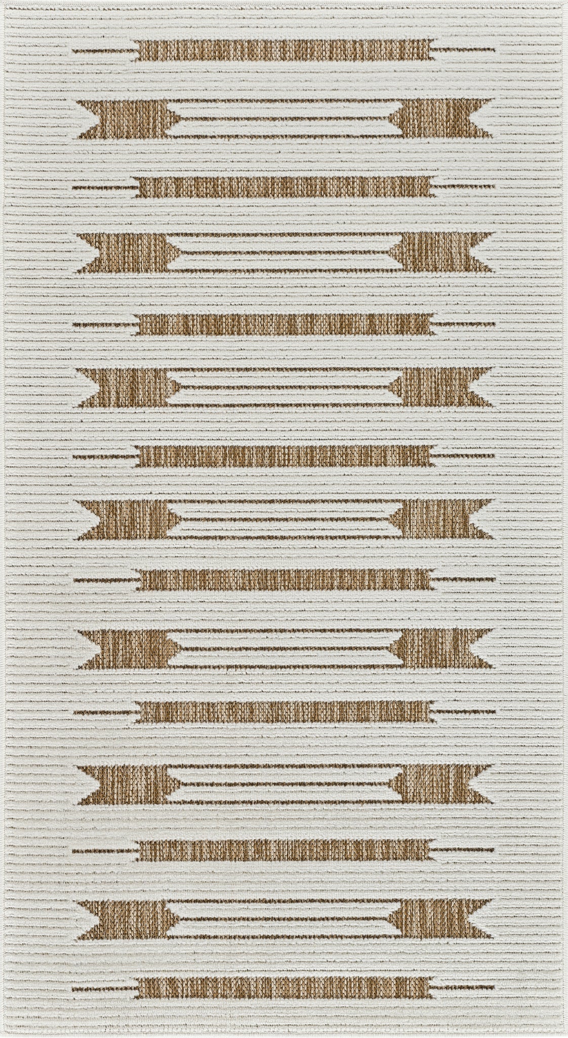 Zarif Geometric Contemporary Beige and Brown Indoor Rug