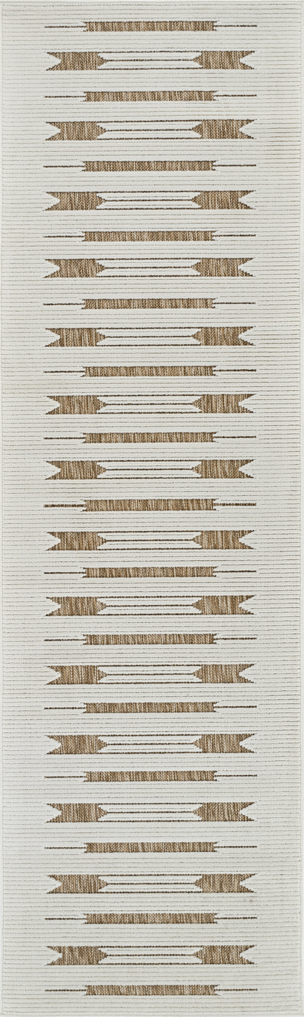 Zarif Geometric Contemporary Beige and Brown Indoor Rug