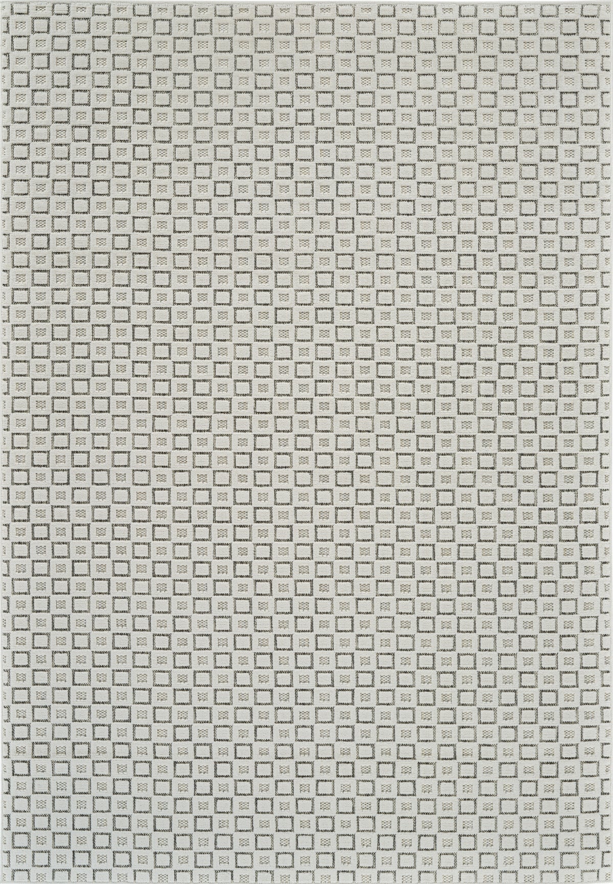 Alfombra geométrica contemporánea Miraq de interior color crema y beige