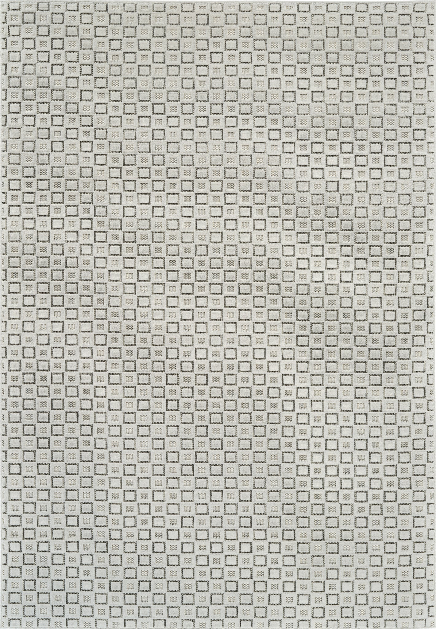 Miraq Geometric Contemporary Cream and Beige Indoor Rug