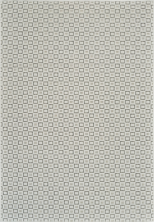 Miraq Geometric Contemporary Cream and Beige Indoor Rug