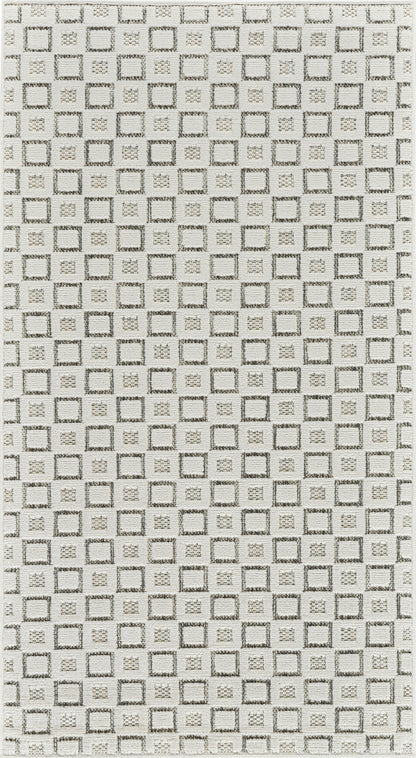 Miraq Geometric Contemporary Cream and Beige Indoor Rug