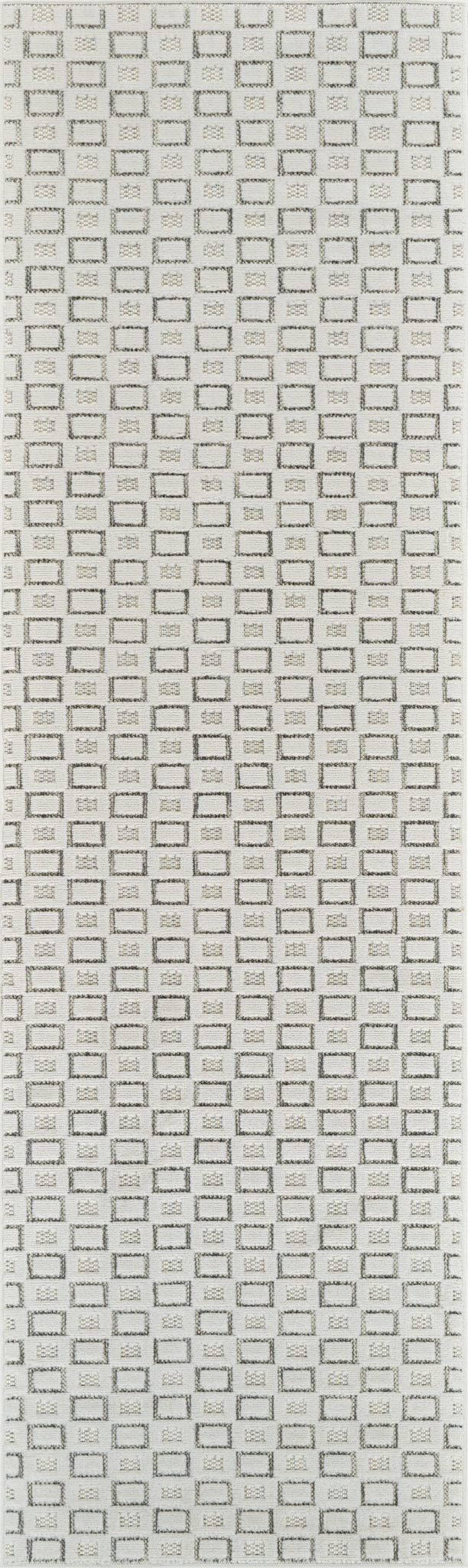 Miraq Geometric Contemporary Cream and Beige Indoor Rug